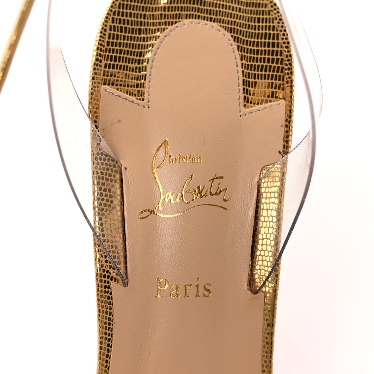 Nappa PVC Jonatina 100 Sandals 40.5 Gold