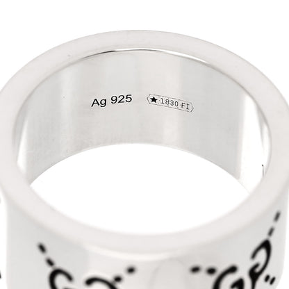 Gucci Sterling Silver GucciGhost Hamlet Skull Band Ring 50 5.5 5 of 6