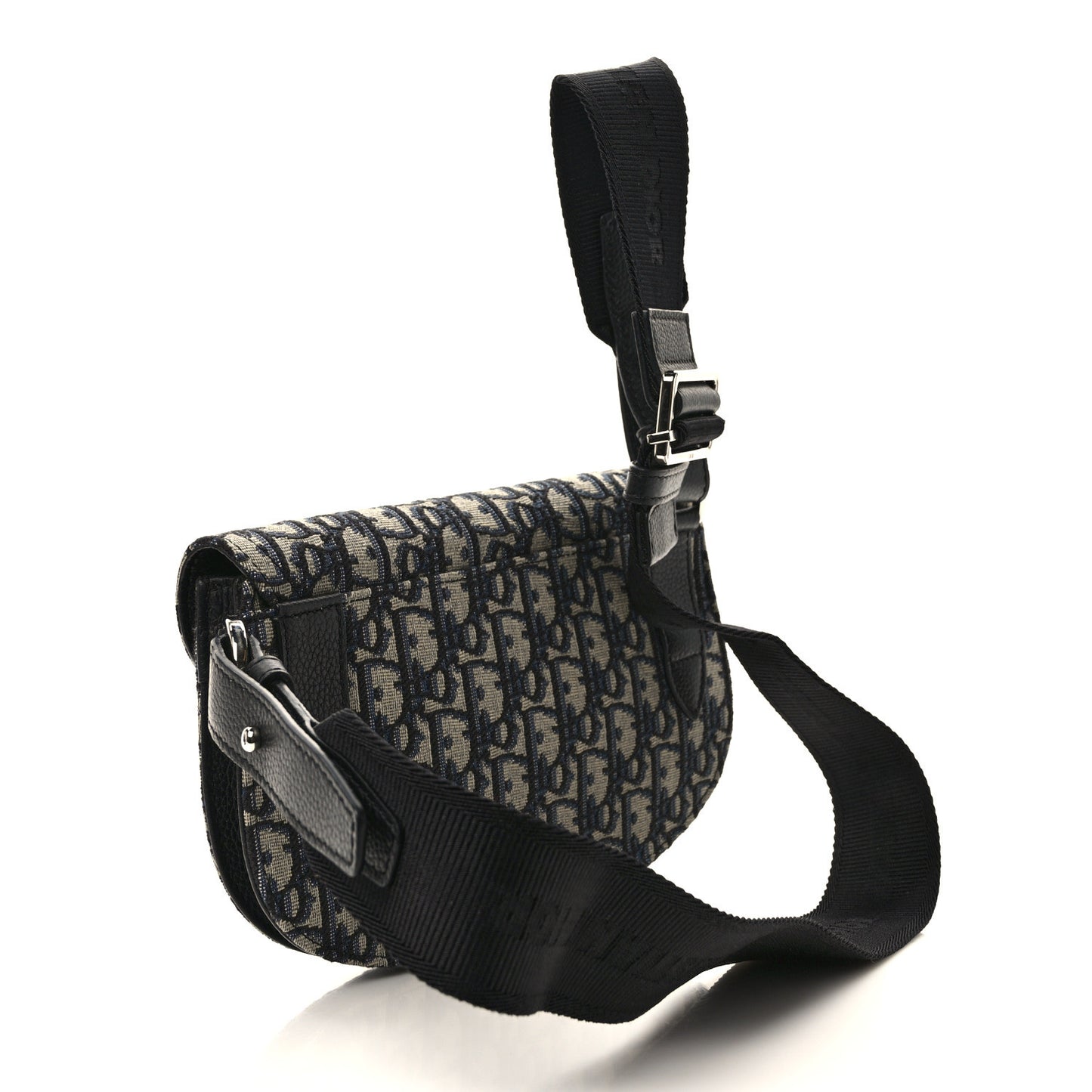Oblique Saddle Messenger Pouch Beige Black
