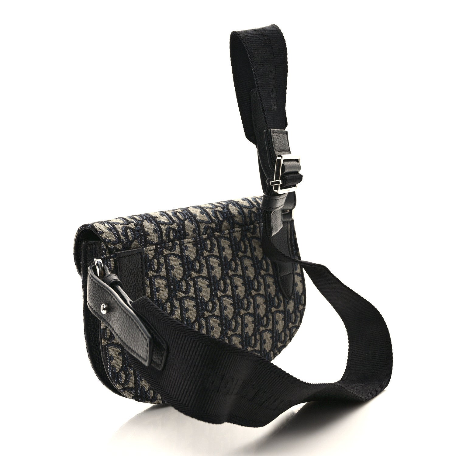 Christian Dior Oblique Saddle Messenger Pouch Beige Black 3 of 9