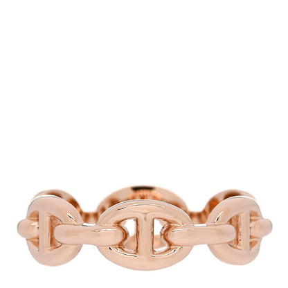 Hermes 18K Rose Gold PM Chaine d'Ancre Enchainee Ring 54 6.75 3 of 6