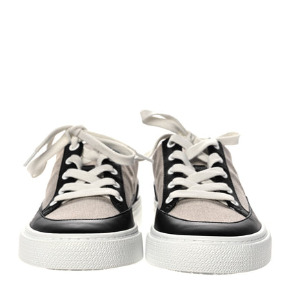 Hermes Canvas Calfskin Deep Sneakers 37 Prunoir Black 2 of 9