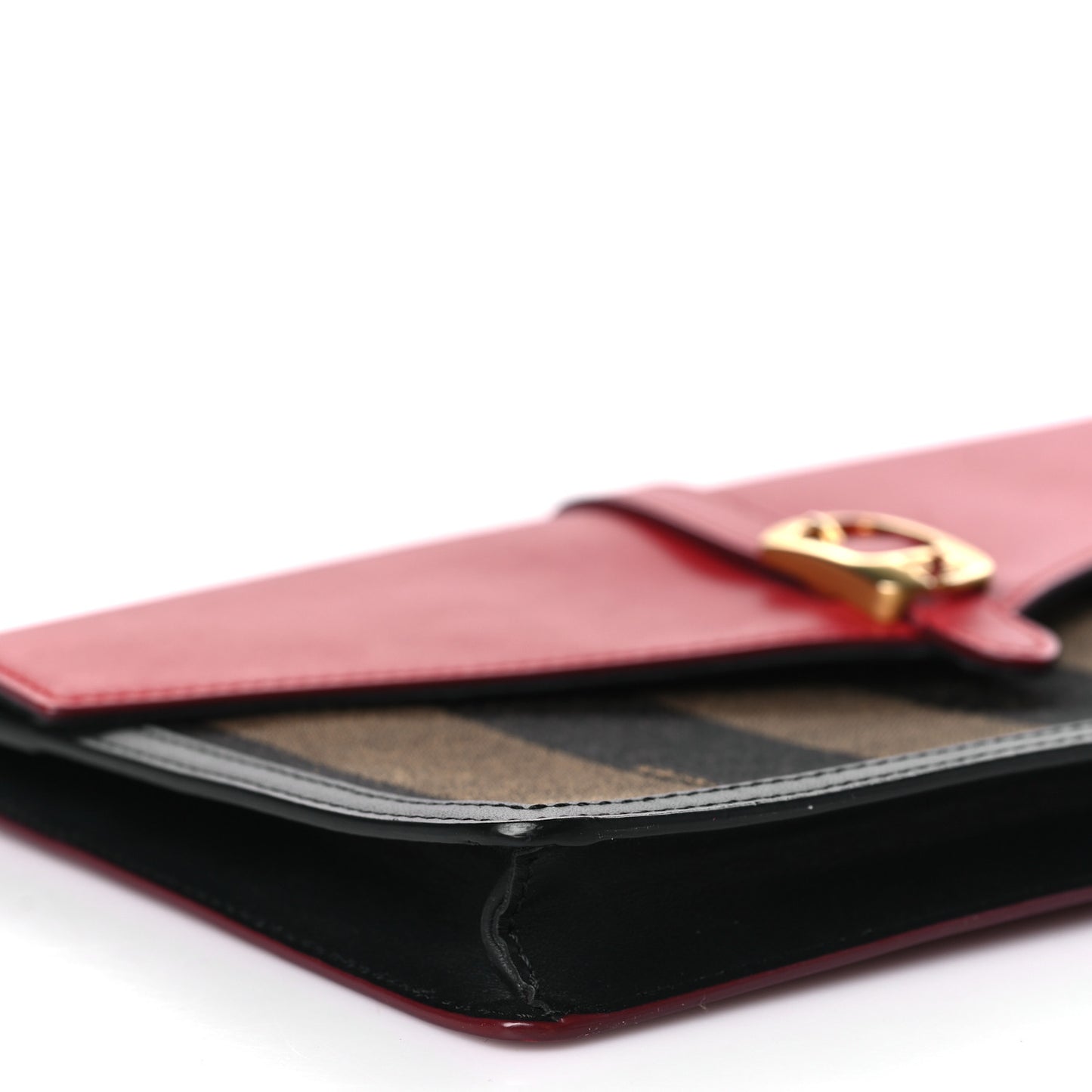 Pequin Vitello Large Chameleon Envelope Clutch Tobacco Rosso
