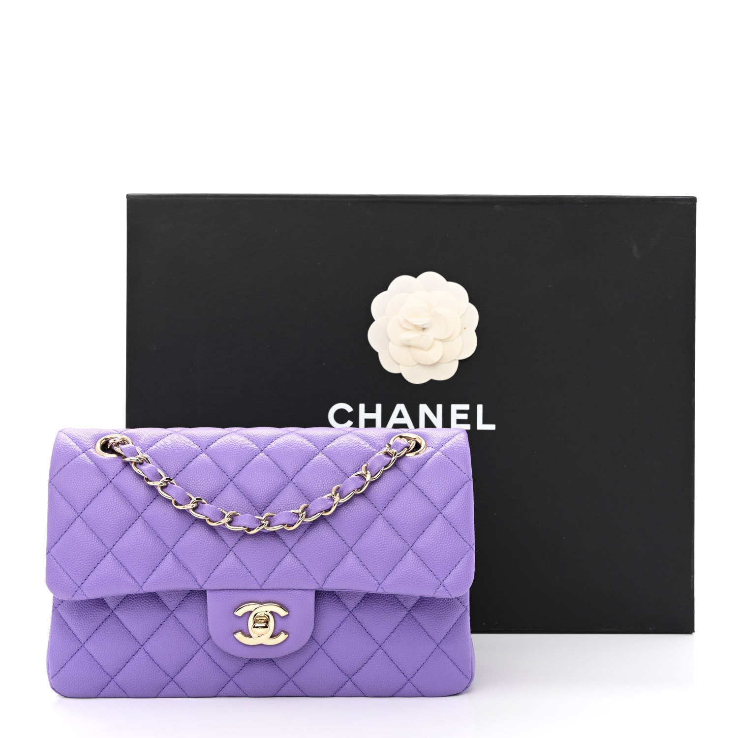 Chanel Caviar Quilted Small Double Flap Purple 11 of 11