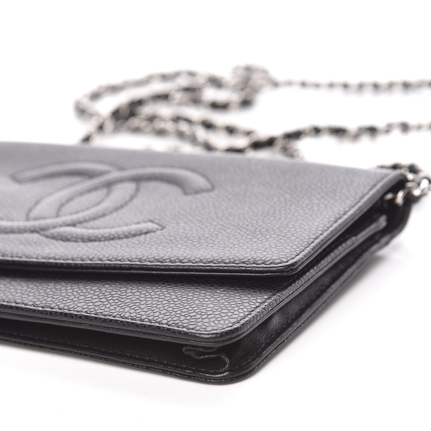 Chanel Caviar Timeless CC Wallet On Chain WOC Black 12 of 14