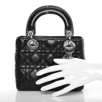 Christian Dior Lambskin Cannage Mini Lady Dior Black 2 of 7