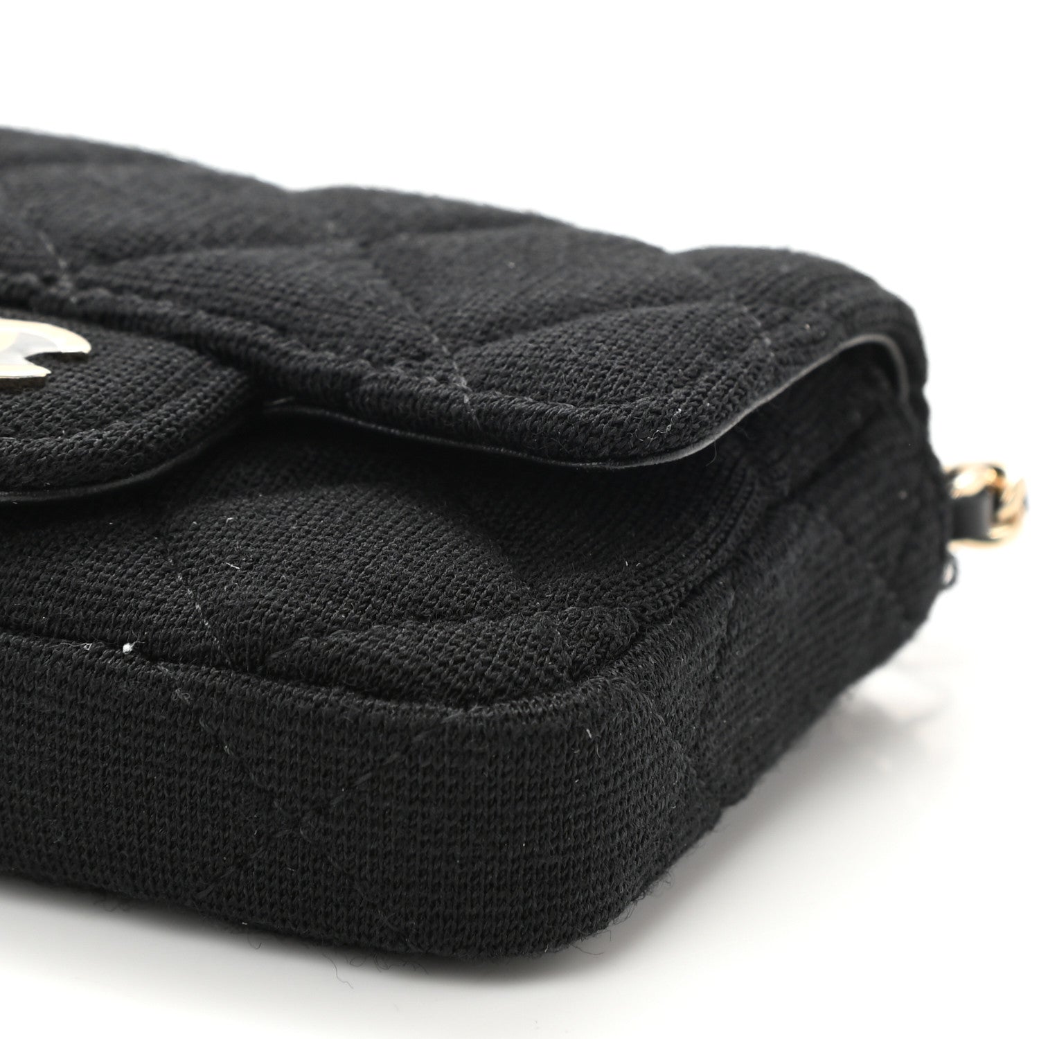 Chanel Jersey Quilted Flap Chain Waist Bag Black 11 of 12