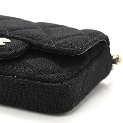 Chanel Jersey Quilted Flap Chain Waist Bag Black 11 of 12