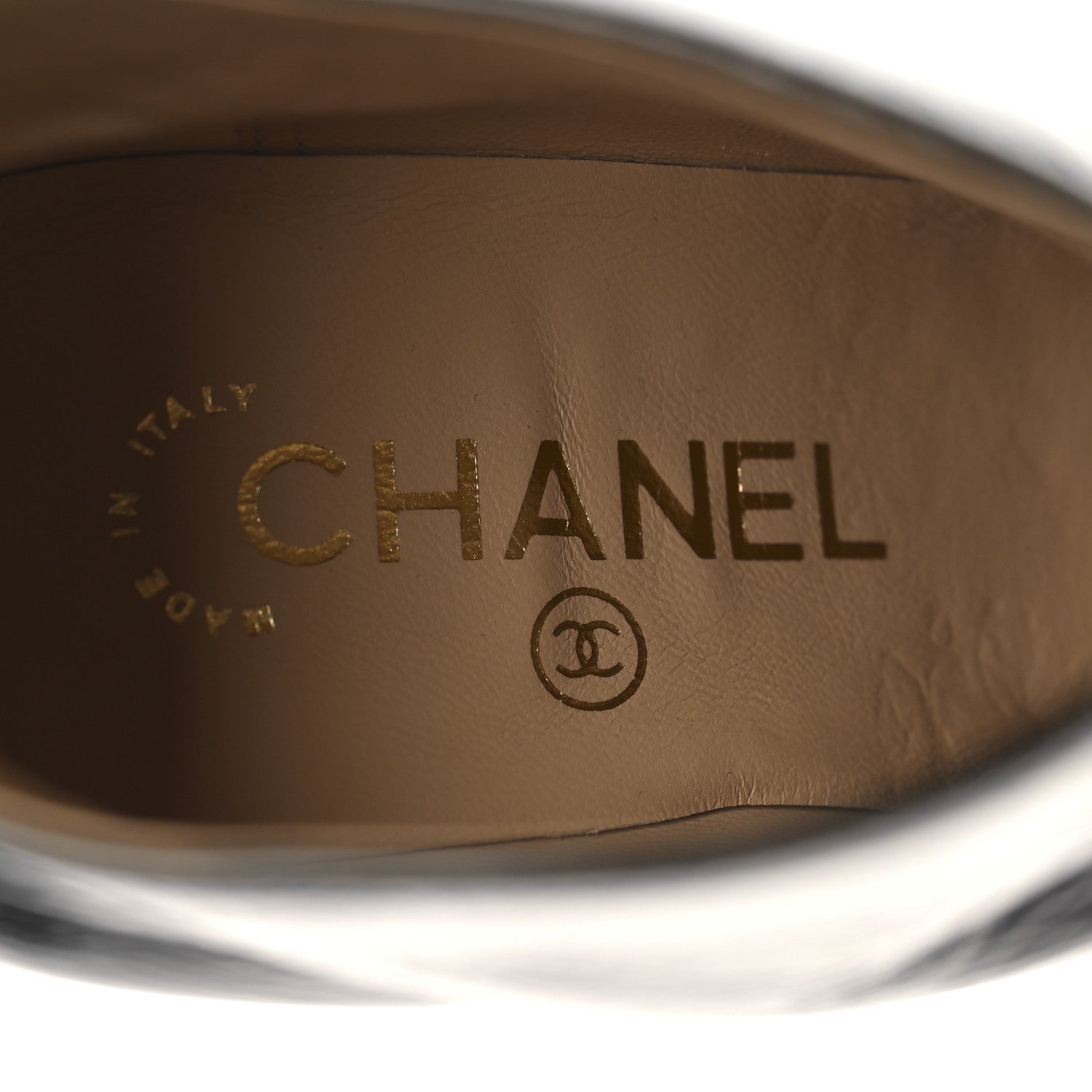 Chanel Shiny Crumpled Calfskin CC Cap Toe Ankle Boots 35.5 Black 9 of 10