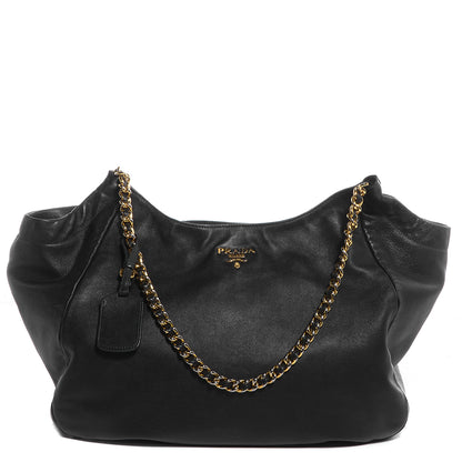 Prada Soft Calf Chain Tote Nero Black 1 of 10