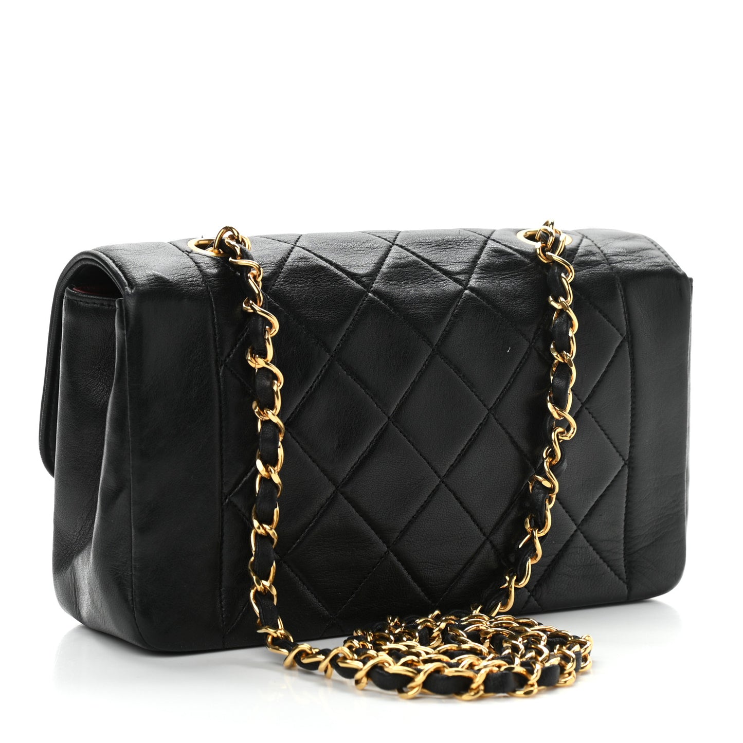 Lambskin Quilted Small Single Flap Black