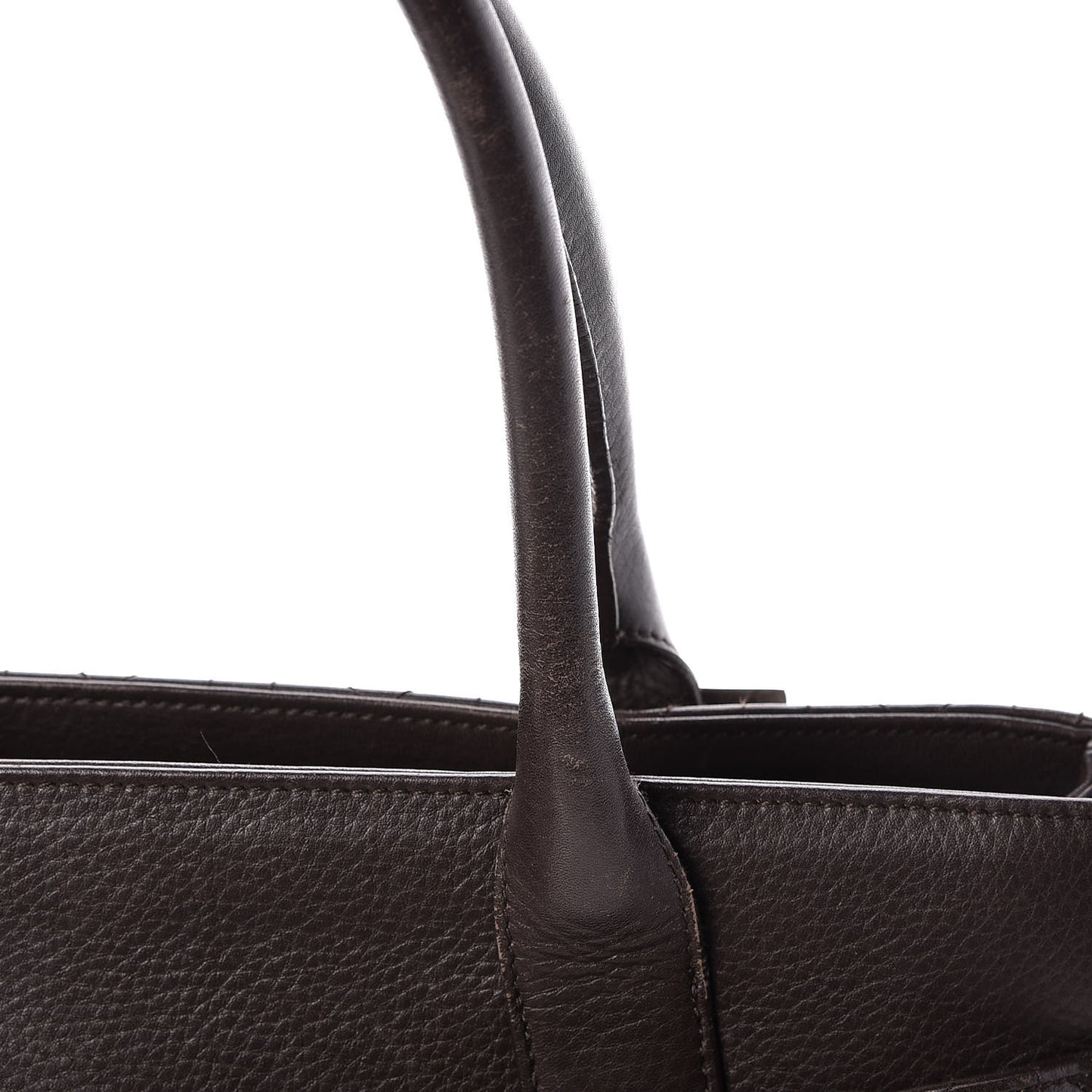 Calfskin Cannage Shoulder Bag Dark Brown