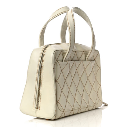 Chanel Calfskin Wild Stitch Top Handle Bag White 4 of 24