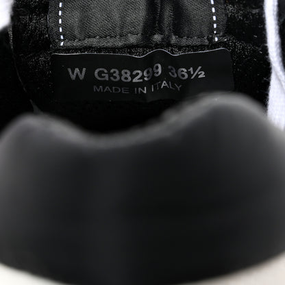 Chanel Mesh Suede Calfskin Grained Calfskin Womens CC Sneakers 36.5 White Black 7 of 9