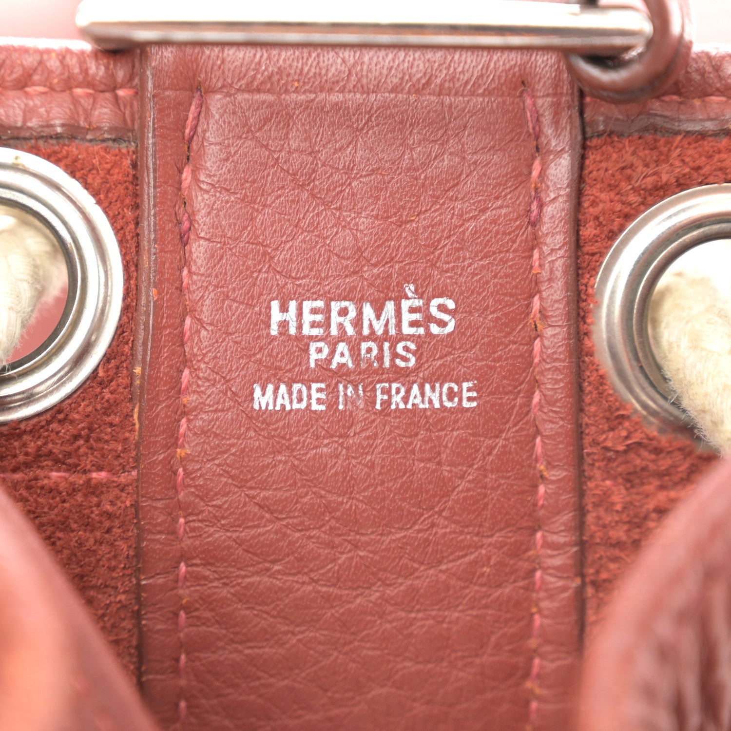 Hermes Taurillon Clemence Lunch Drawstring Bag Rouge H 6 of 10