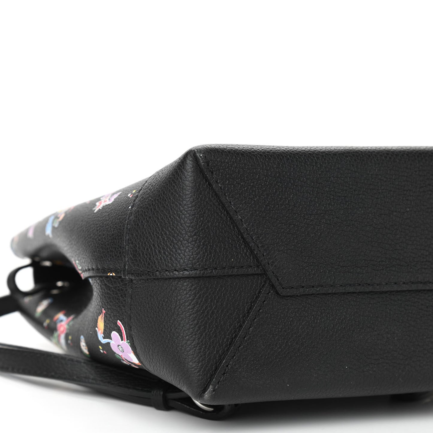 Calfskin Flower Lockme Mini Backpack Black Multicolor