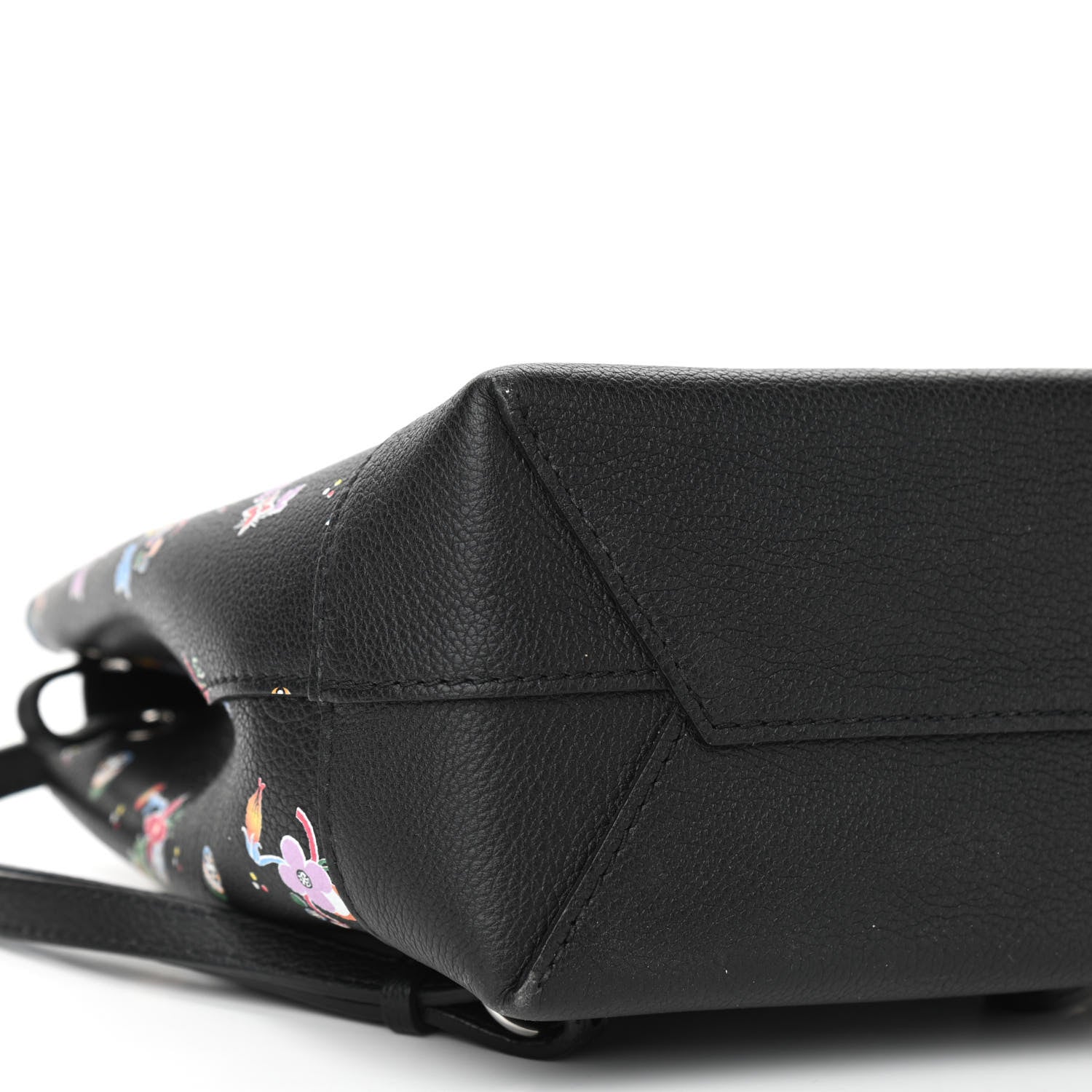 Louis Vuitton Calfskin Flower Lockme Mini Backpack Black Multicolor 7 of 8