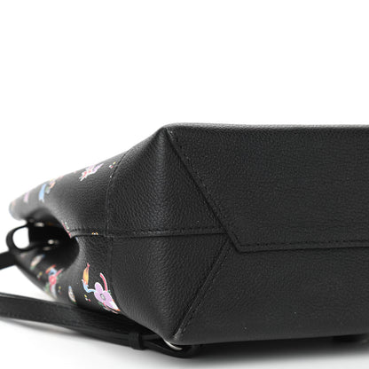 Louis Vuitton Calfskin Flower Lockme Mini Backpack Black Multicolor 7 of 8