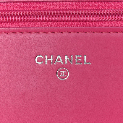 Chanel Patent Quilted Wallet On Chain WOC Fuchsia 6 of 11