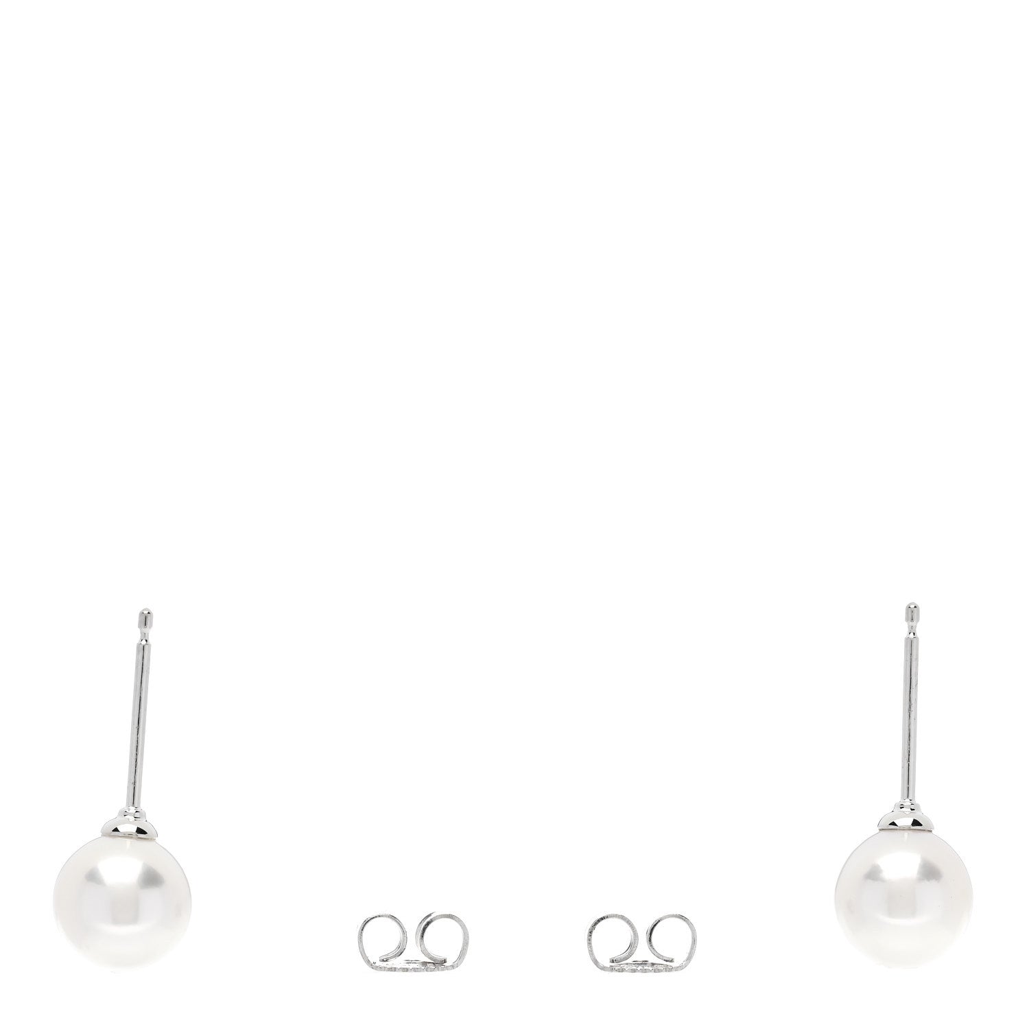 Mikimoto 18K White Gold Blue Sapphire Akoya Cultured Pearl 8-8.5mm Stud Earrings 3 of 5