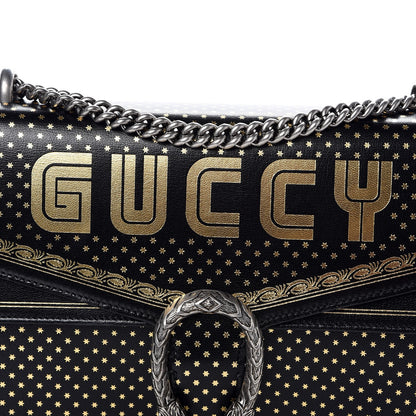 Gucci X SEGA Calfskin GUCCY Stars Medium Dionysus Shoulder Bag Black Gold 8 of 8