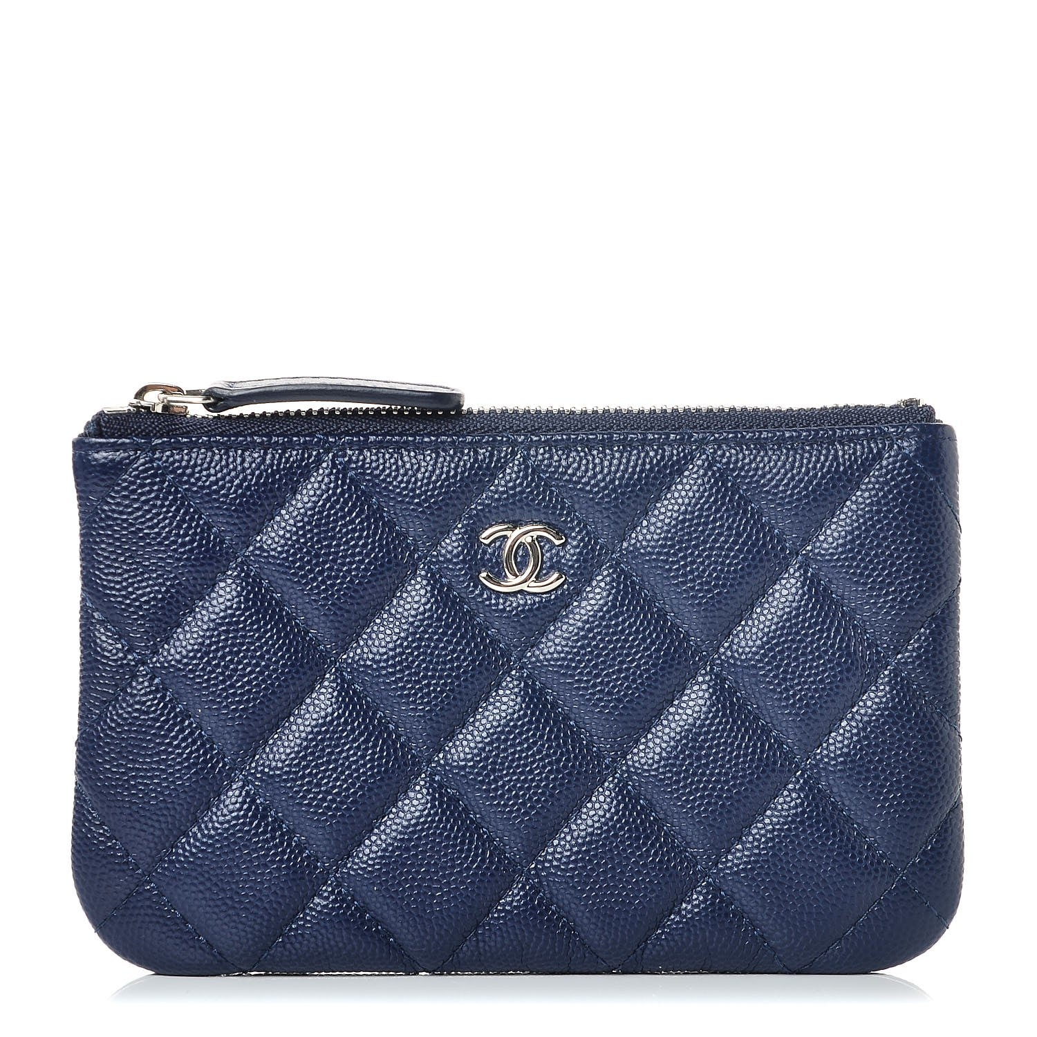 Chanel Caviar Quilted Small Cosmetic Case Navy 1 of 8