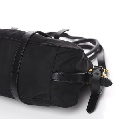 Prada Tessuto Nylon Soft Calfskin Shopping Satchel Black 10 of 12