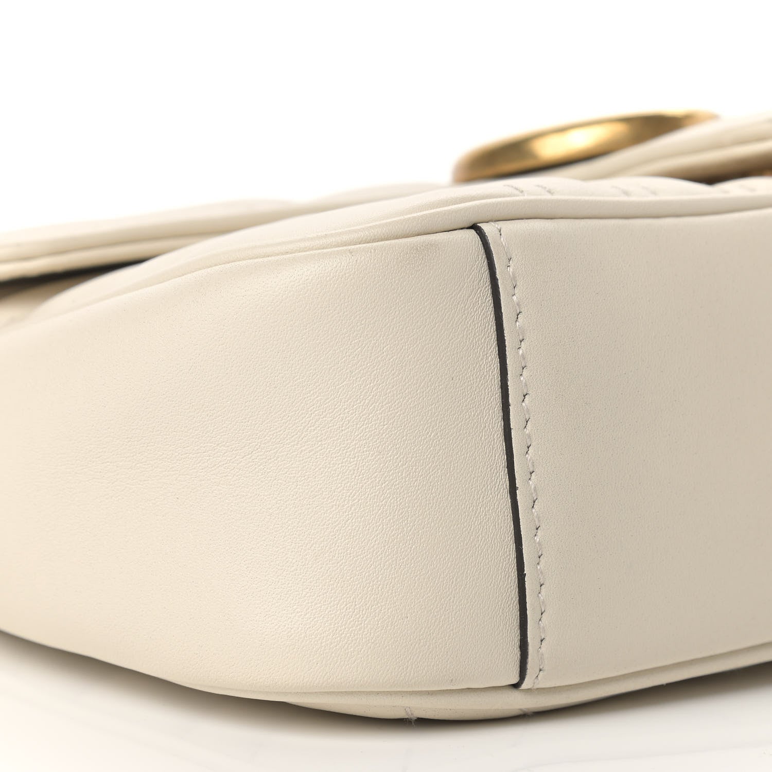 Gucci Calfskin Matelasse Mini GG Marmont Shoulder Bag White 8 of 12