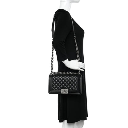 Chanel Caviar Quilted Medium Boy Flap Black 2 of 11