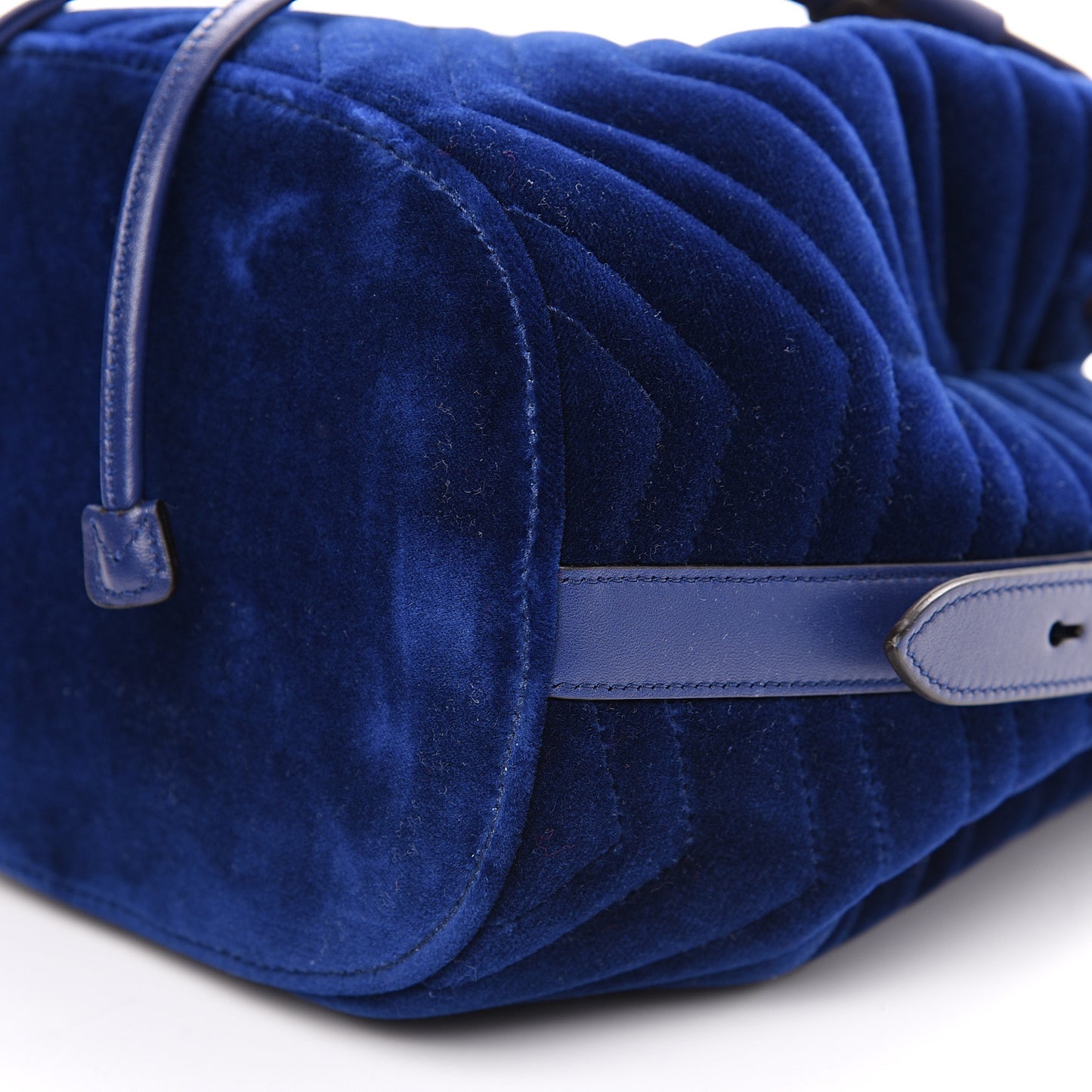 Velvet Matelasse GG Marmont Bucket Bag Cobalt Blue