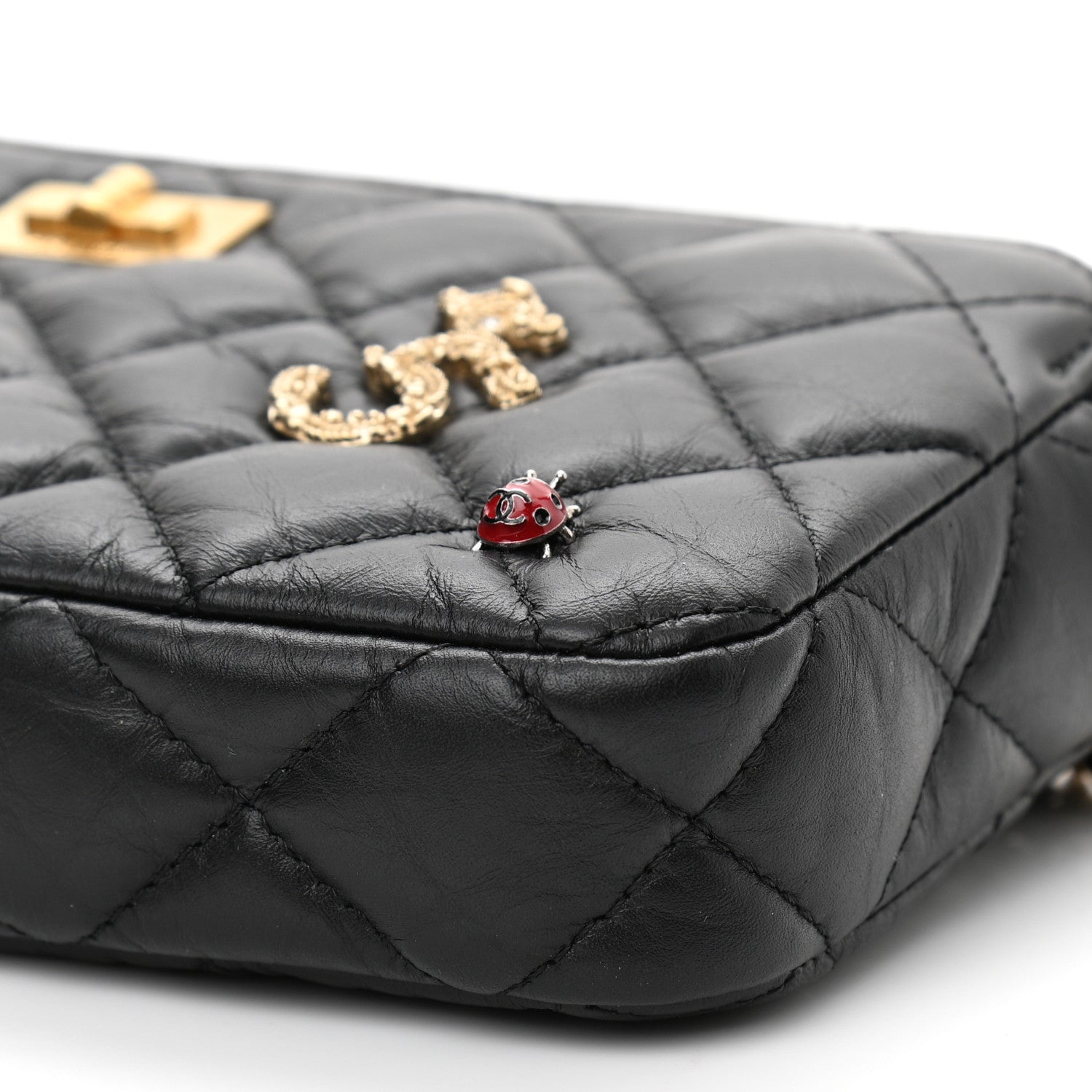 Chanel Aged Calfskin Lucky Charms 2.55 Reissue Small Clutch With Chain Black 12 of 12