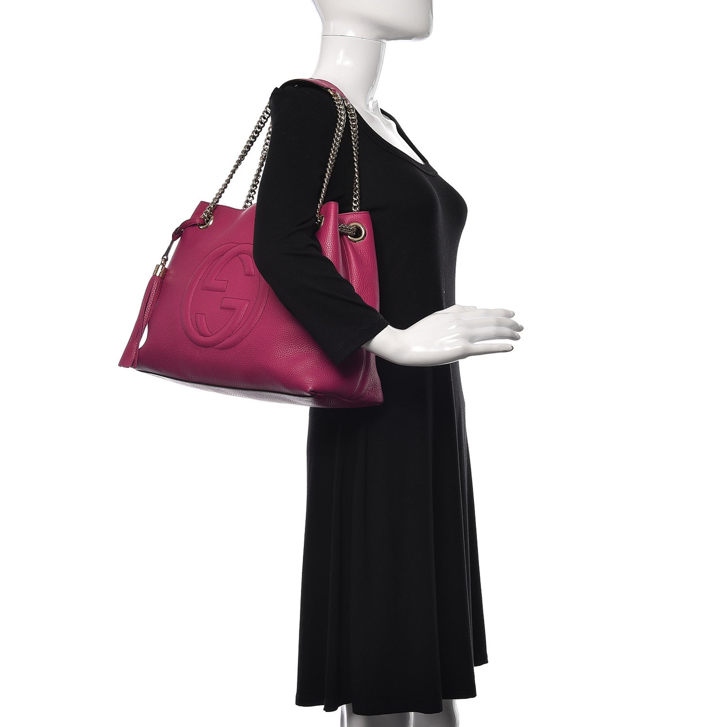 Cellarius Calfskin Medium Soho Chain Shoulder Bag Bright Bouganville