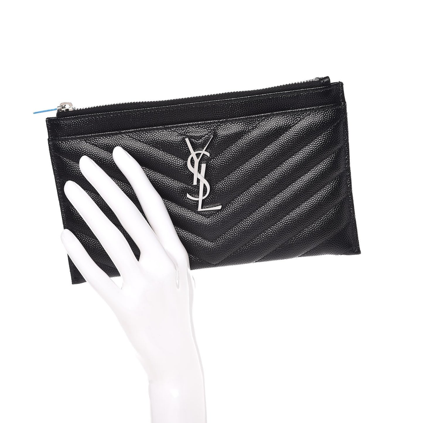 Grain De Poudre Chevron Monogram Bill Pouch Black