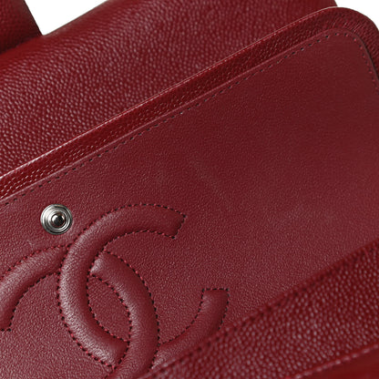 Chanel Caviar Quilted Medium Double Flap Dark Red 11 of 12