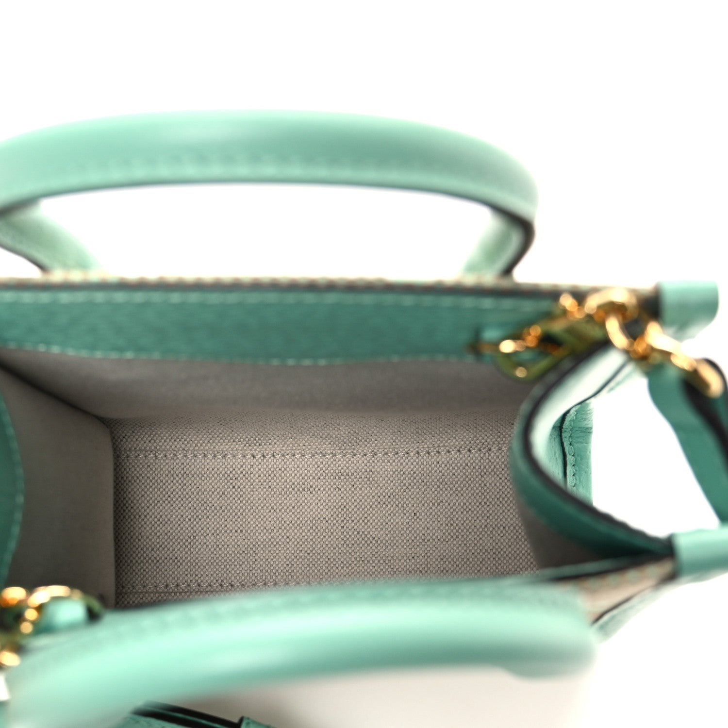 Gucci Monogram Jumbo GG Textured Dollar Calfskin Mini Tote Bag Pepperlight Mint 5 of 10
