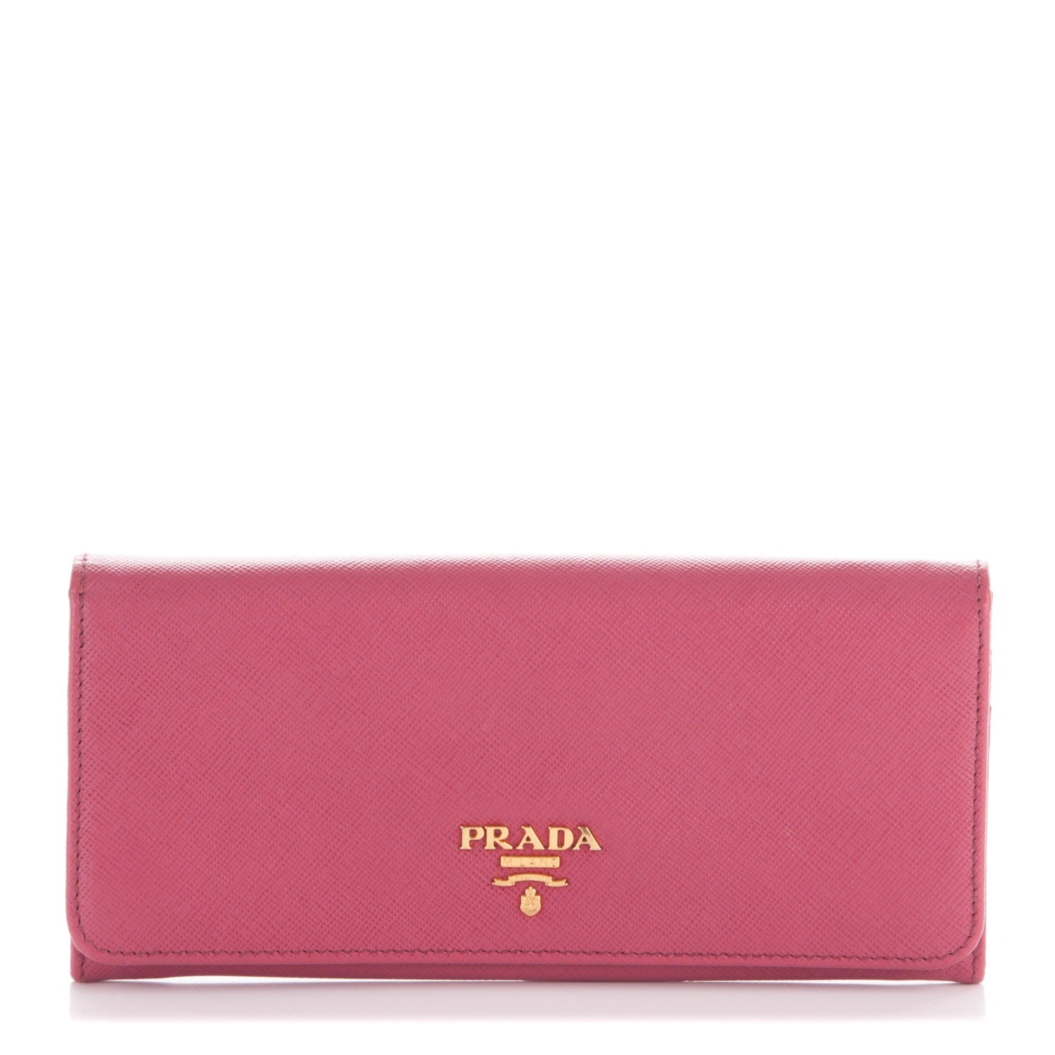 Prada Saffiano Metal Continental Flap Wallet Peonia 1 of 7