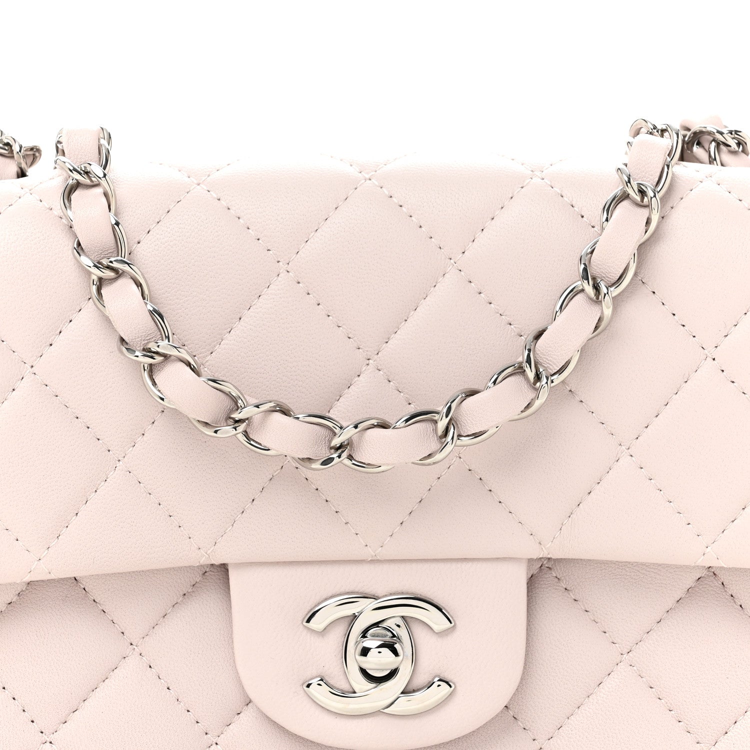 Chanel Lambskin Quilted Mini Rectangular Flap Light Purple 8 of 12