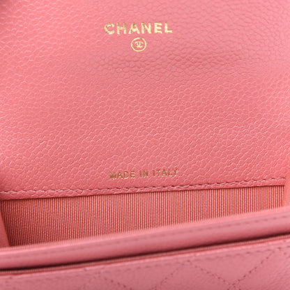 Chanel Caviar Quilted Flap Card Holder Pink 7 of 8