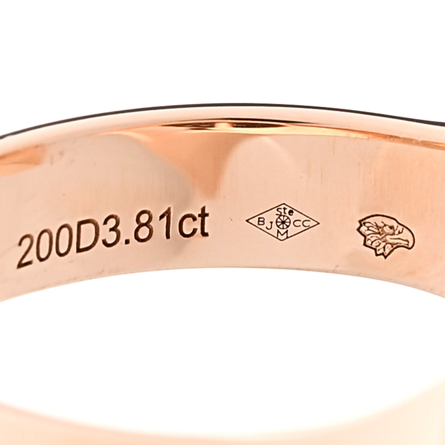18K Rose Gold Diamond Collier de Chien Rock Pave Ring 54 7