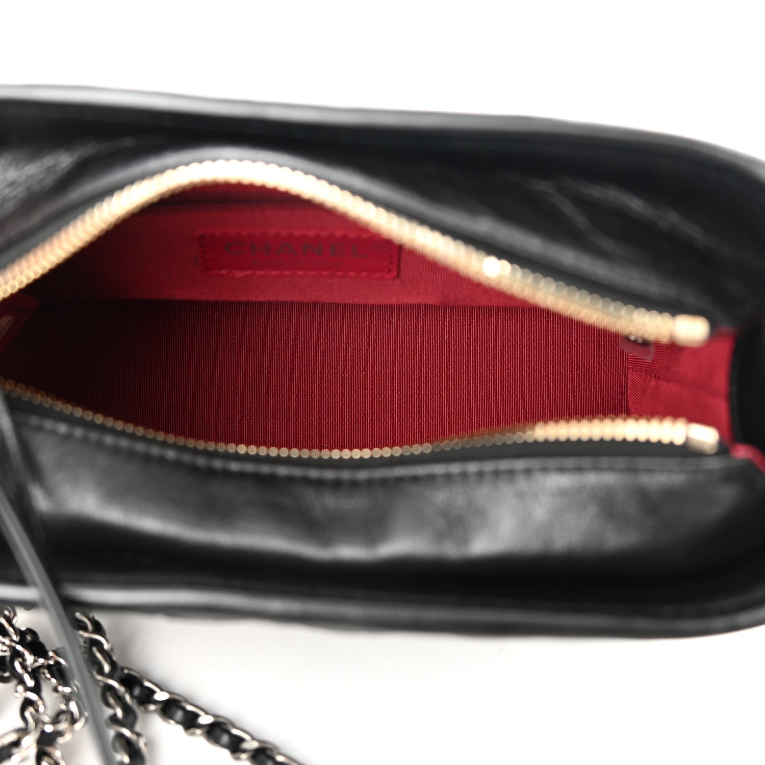 Chanel Aged Calfskin Chevron Quilted Small Gabrielle Hobo Black 5 of 13