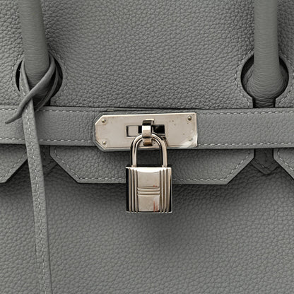 Hermes Togo Bi-Color Birkin 35 Gris Mouette Bleu Agate 10 of 14