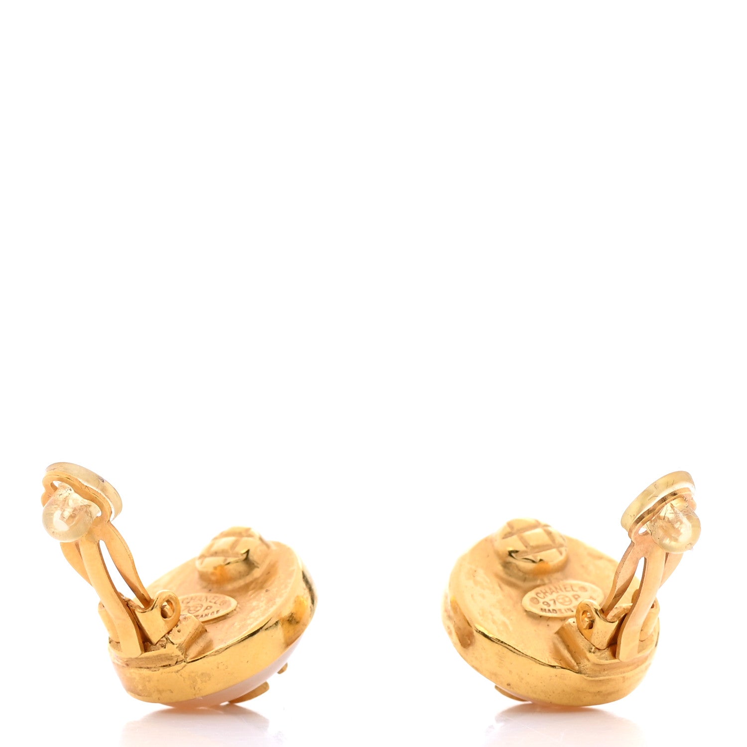 Chanel Pearl CC Clip On Earrings Gold 4 of 5