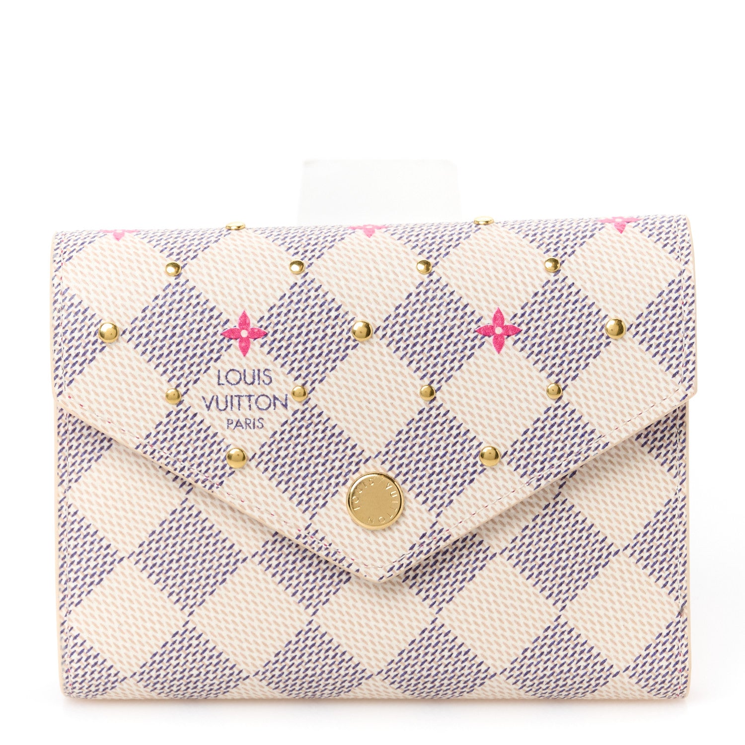 Louis Vuitton Damier Azur Studded Victorine Wallet 1 of 9