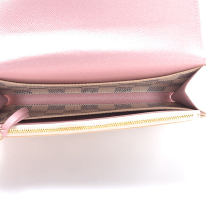 Louis Vuitton Damier Azur Emilie Wallet Rose Ballerine 5 of 8