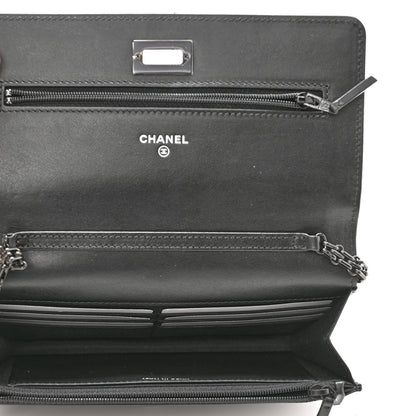 Chanel Aged Calfskin Quilted Reissue Wallet On Chain WOC So Black 5 of 11