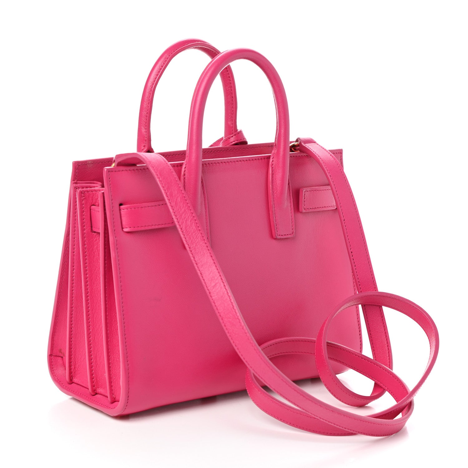 Saint Laurent Calfskin Nano Sac De Jour Lipstick Fuchsia 3 of 11