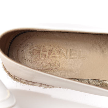 Chanel Lambskin CC Espadrilles 38 White Black 9 of 15