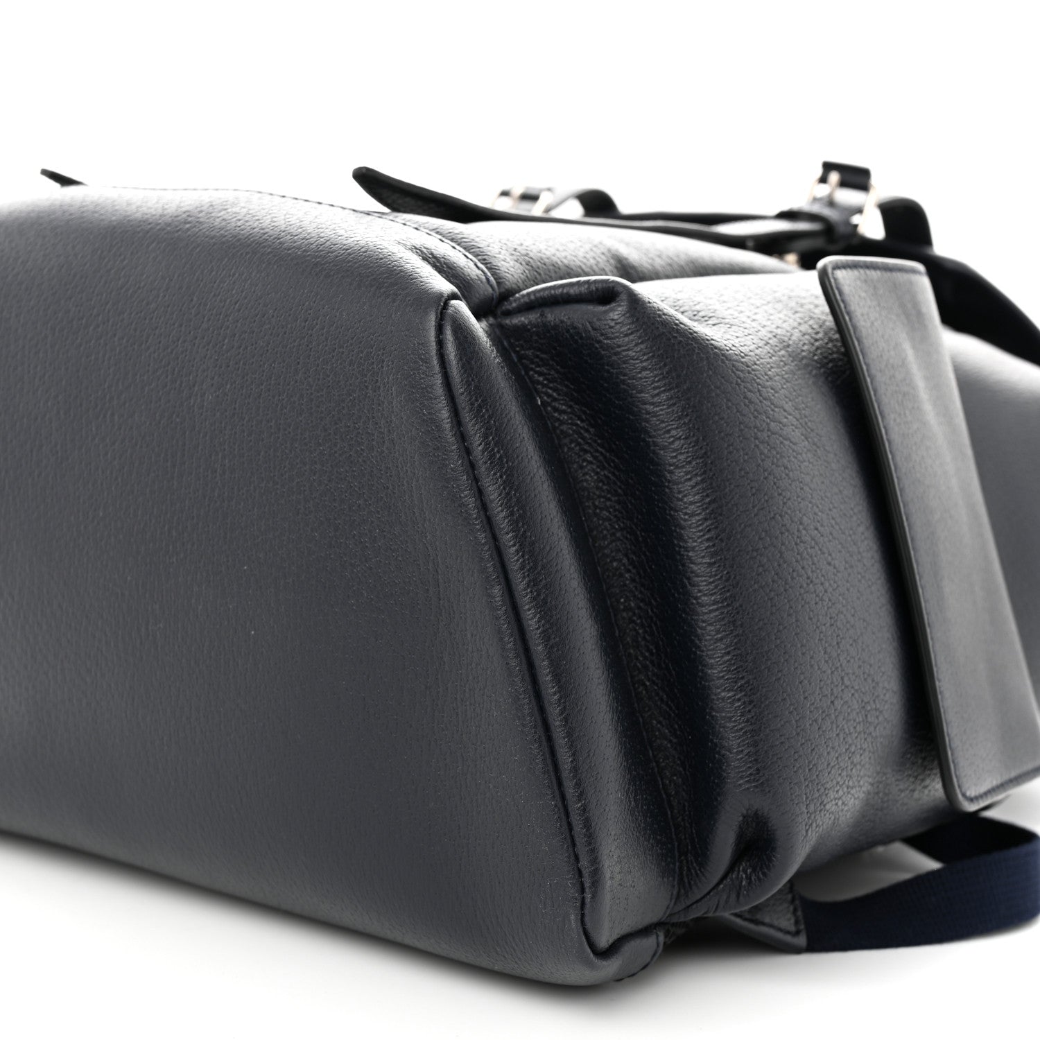 Gucci Textured Dollar Calfskin Web Medium Ophidia Double Buckle Backpack Blue Agata 9 of 9