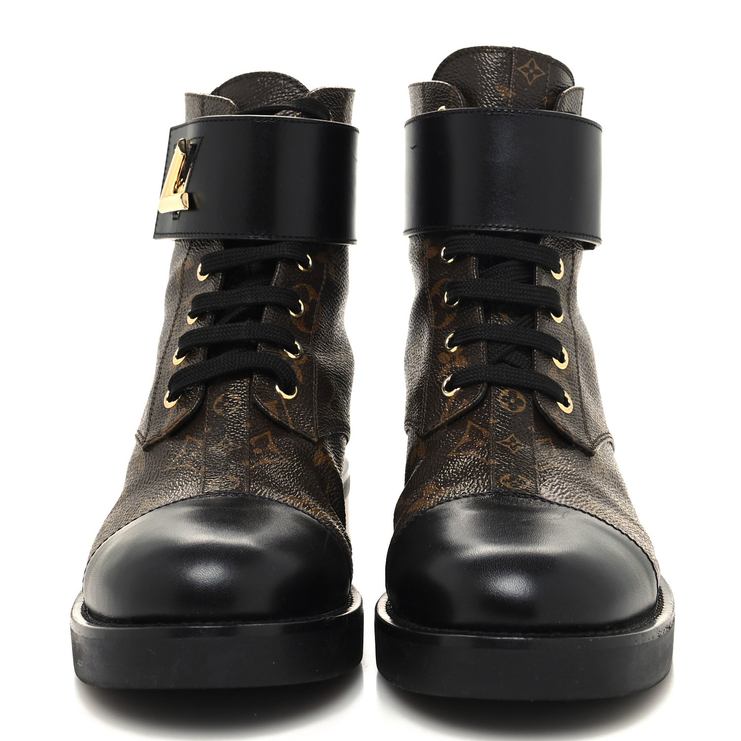 Calfskin Monogram Wonderland Flat Ranger Boots 39 Black
