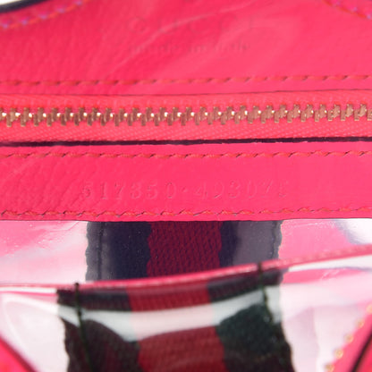 Gucci Vinyl Web Mini Ophidia Transparent Shoulder Bag Fluorescent Fuchsia 7 of 9